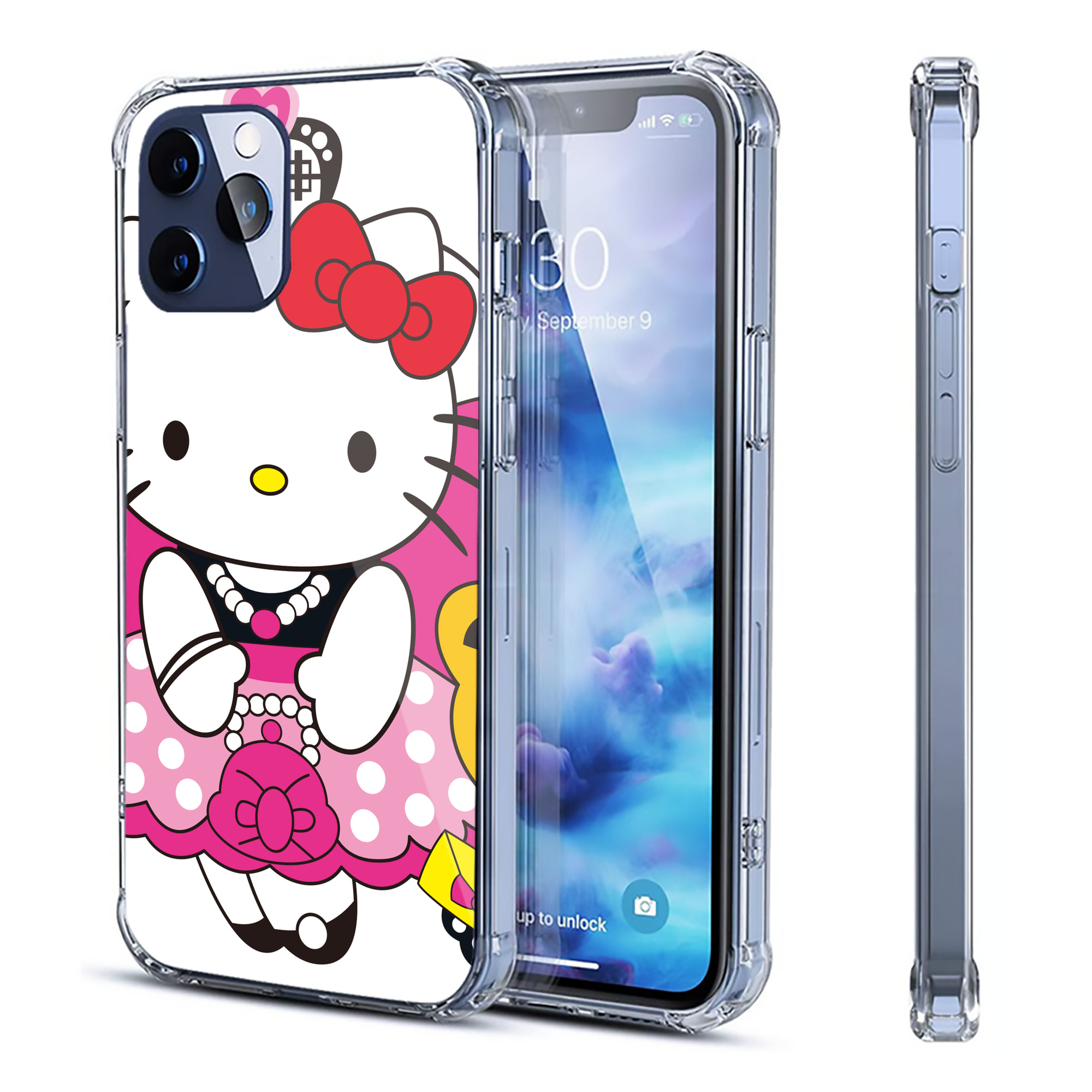 （画像用） Hello Kitty ハローキティ 【iPhone 12シリーズ対応】透明スマホケース（クリアソフトケース）